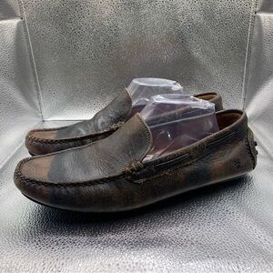 Frye Lewis Venetian Leather Loafers Driving Shoe 9.5D Brown Distressed Classic